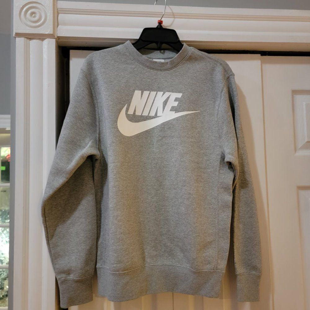 Nike Gray Sportswear Club Fleece Crew-Neck Sweatshirt For Men's Size XS - Picture 6 of 8